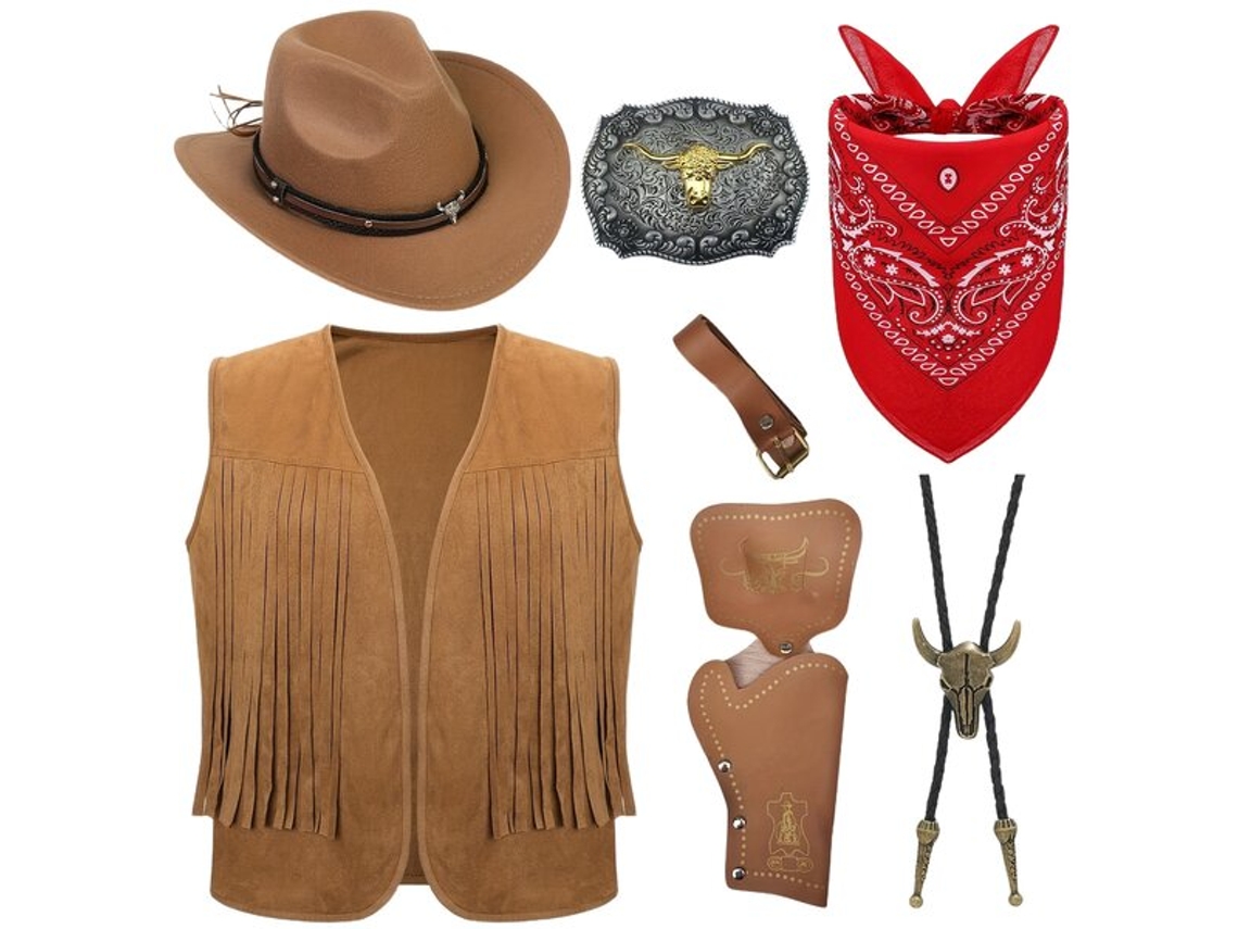 Traje vaquero de 7 piezas con sombrero para hombre. Vayotoy