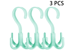 Organizador de armario giratorio de 3 piezas para bolsos, corbatas y cinturones, percha de plástico para bolsos, bufandas, cinturones y corbatas.