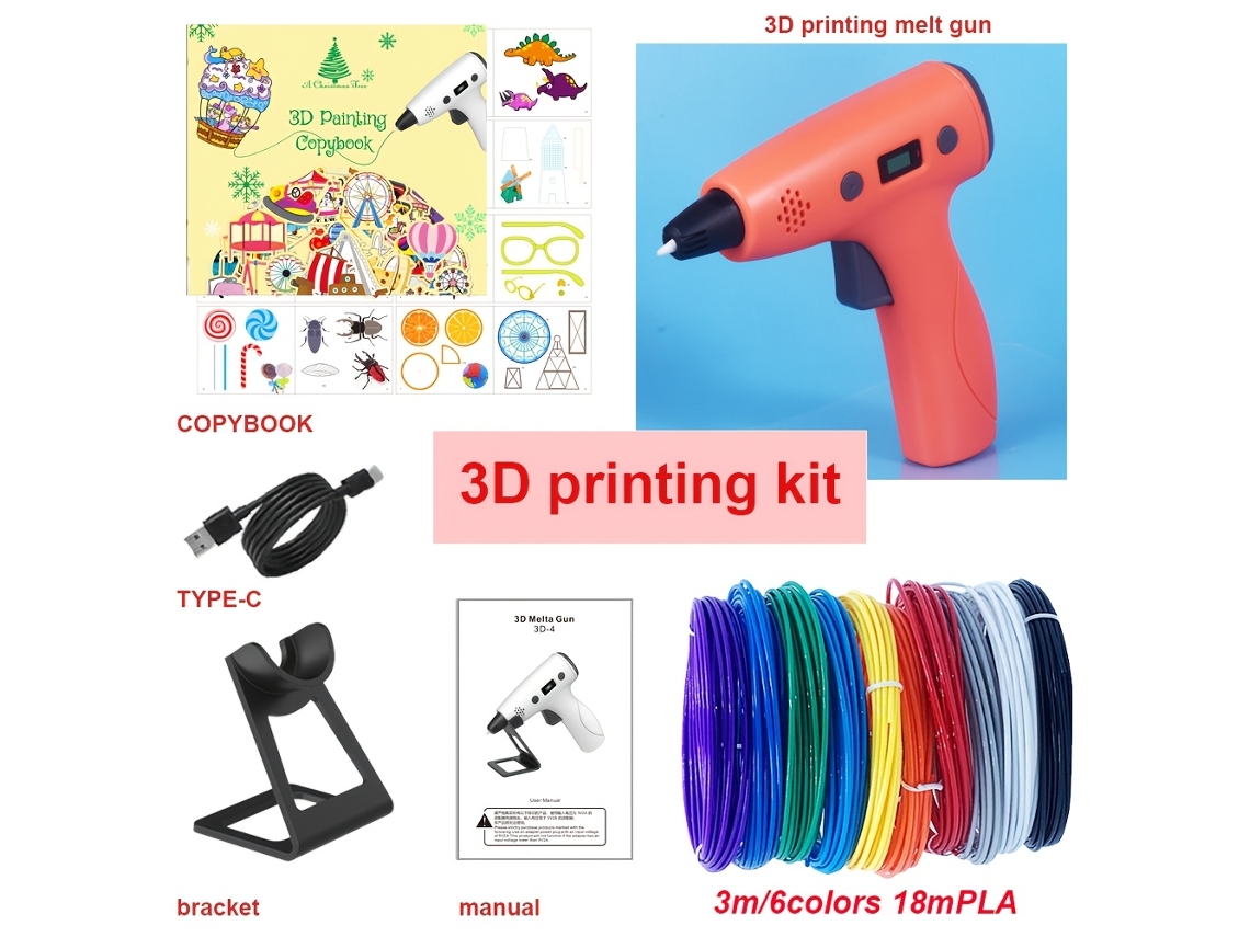 La Nueva Pistola De Pegamento 3d Con Control De Flujo Y Pantalla Lcd Es Perfecta Para Manualidades.