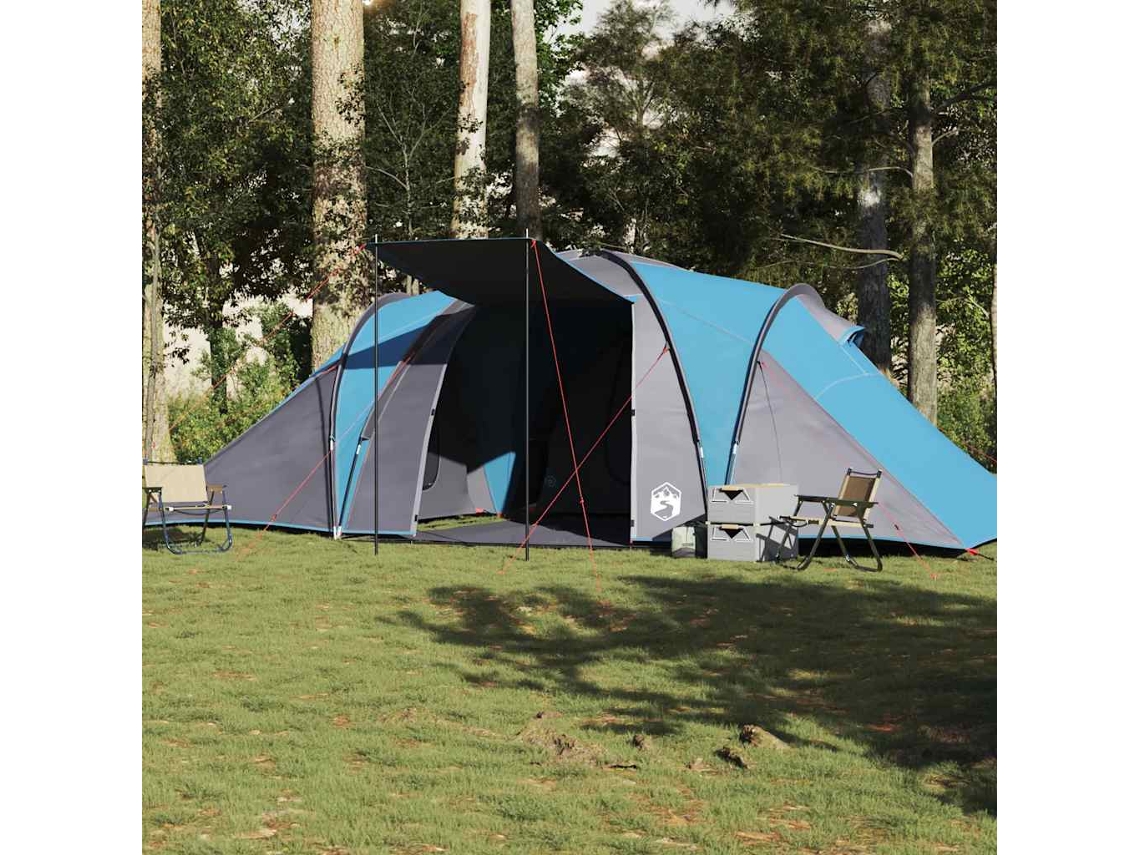 Tienda De Campaña Familiar Iglú 6 Personas Impermeable Azul
