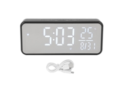 Reloj Despertador Digital Led Con Pantalla Grande, Brillo Ajustable Y 3 Alarmas Independientes - Negro