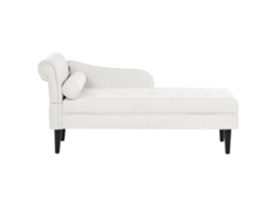 Chaise Longue À Esquerda Beliani Yvoire De Tecido Branco 68x151x72