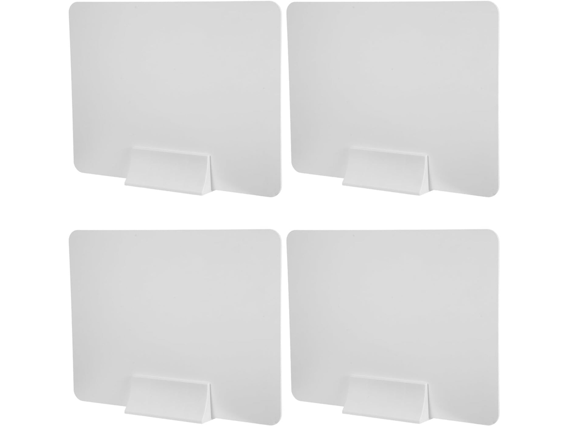Juego De 4 Paneles Divisores De Escritorio De Pvc Blanco Para Escritorios De Pie.