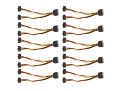 10 Adaptadores De Alimentación Sata Con Cable Conector En Ángulo Recto De 15 Pines Macho A 2 Pines Hembra