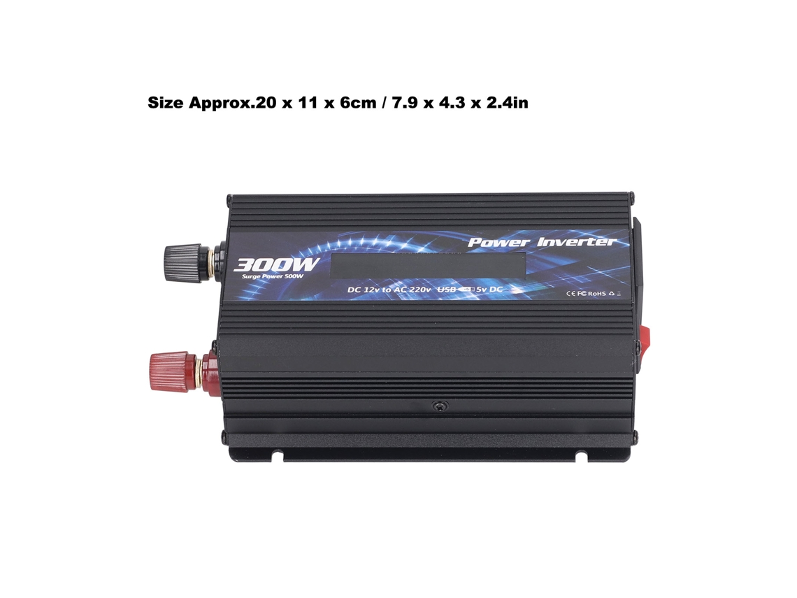 2026dz-convertidor De Energía Para Coche 300w Dc 12v A Ac Con Puerto Usb 2.0 Ventilador Y Pantalla Lcd Adaptador De Coche