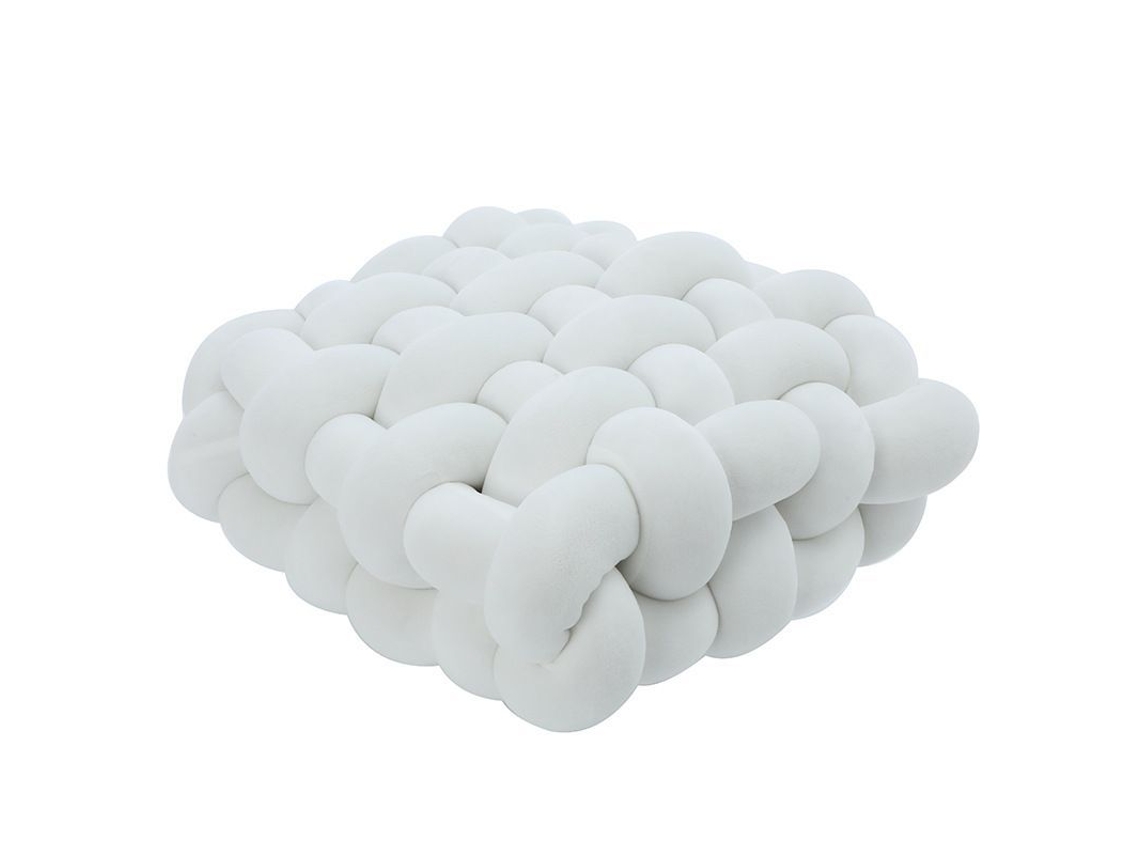 2026-40874-almohada Nórdica Cuadrada 30x30x12cm Tela Plush Suave Decorativa Para Sofá Cama Blanco Leche