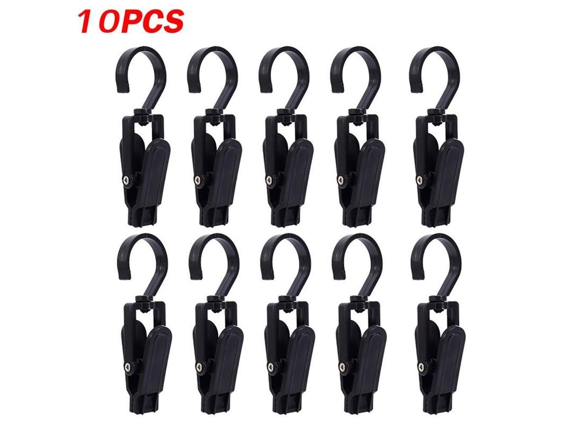 Pinzas De Ropa Giratorias 360 Grados Resistentes Al Viento Para Colgar Sombreros Toallas Ropa Interior 10/20 Pcs 10 Piezas Negras