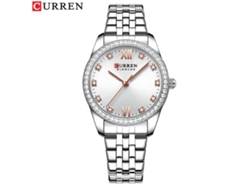 Reloj de mujer MDUG moderno con pedrería, pequeño, ligero, con brazalete de acero y resistente al agua.