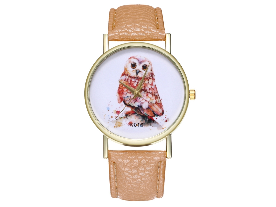 Reloj Deportivo De Pulsera Para Hombre En Piel Sintética Con Movimiento De Cuarzo Beige.