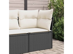Sofá esquinero de jardín de mimbre negro con cojines de DKD Home Decor