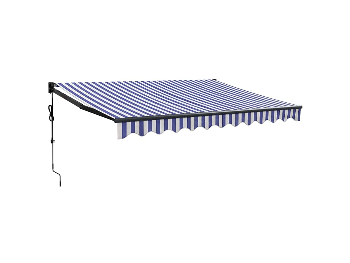 Maison Exclusive - Toldo Retráctil Automático Azul Y Blanco 3,5x2,5 M