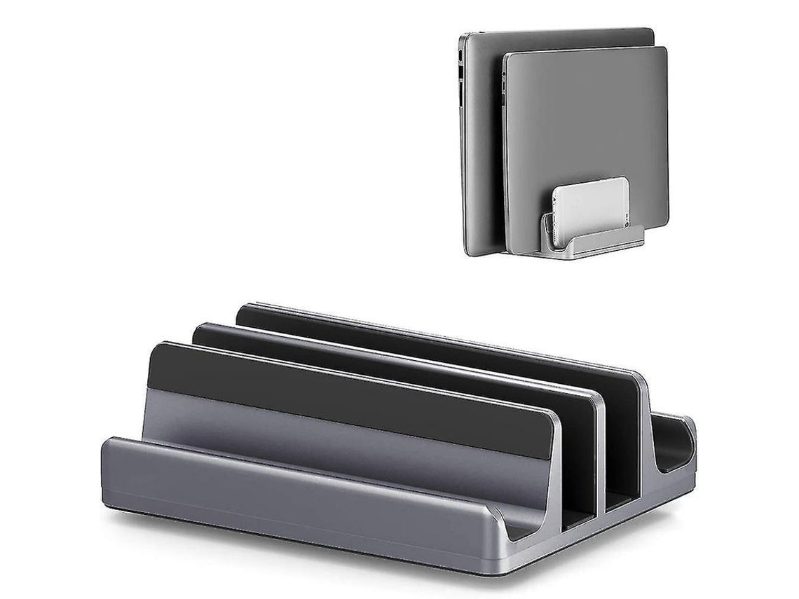Soporte Vertical Ajustable Para Portátil Con 2 Ranuras, De Aluminio, Compatible Con La Mayoría De Portátiles.