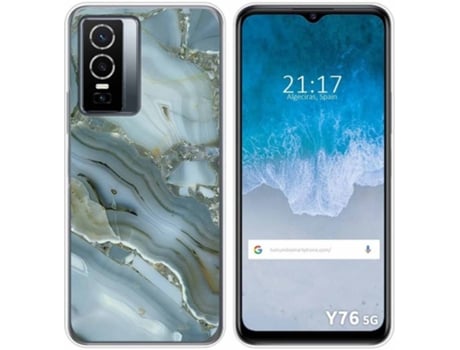 Carcasa para Vivo Y76 5G TUMUNDOSMARTPHONE Dibujos Mármol 09 Multicolor