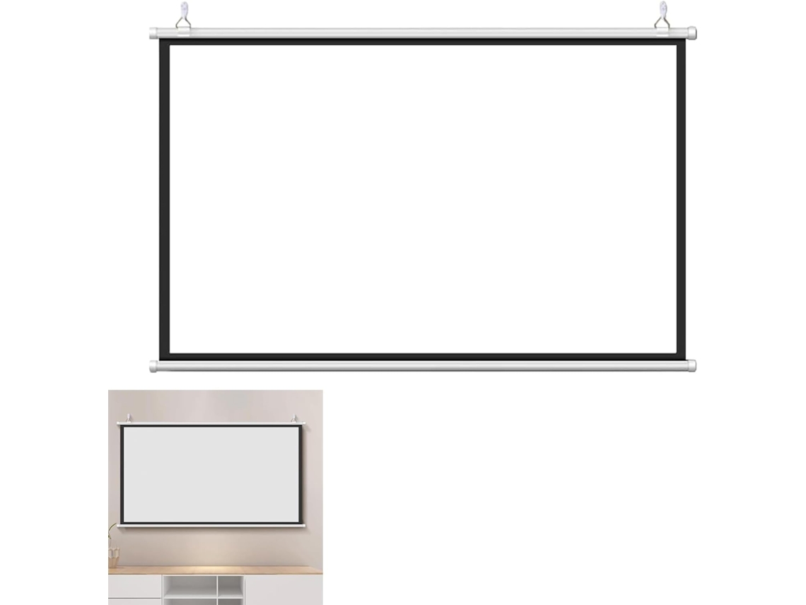 Pantalla De Proyección, 30in 40in 50in 60in 72in 16:9/4:3 Hd Plegable Portátil Manual Pantalla De Proyector,