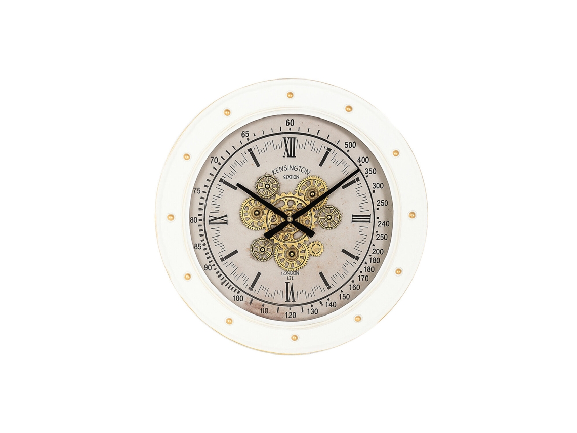 Reloj Pared Led Metal Movimiento Blanco 60x9x60cm