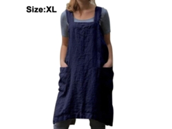 Delantal Holgado De Algodón Y Lino Para Mujer, Delantal Cruzado Espalda, Vestido De Pana Para Cocinar, Hornear, Jardinería