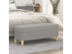 LOVELY HOME Taburete Banco 100X35X41 Cm Tela Gris Claro