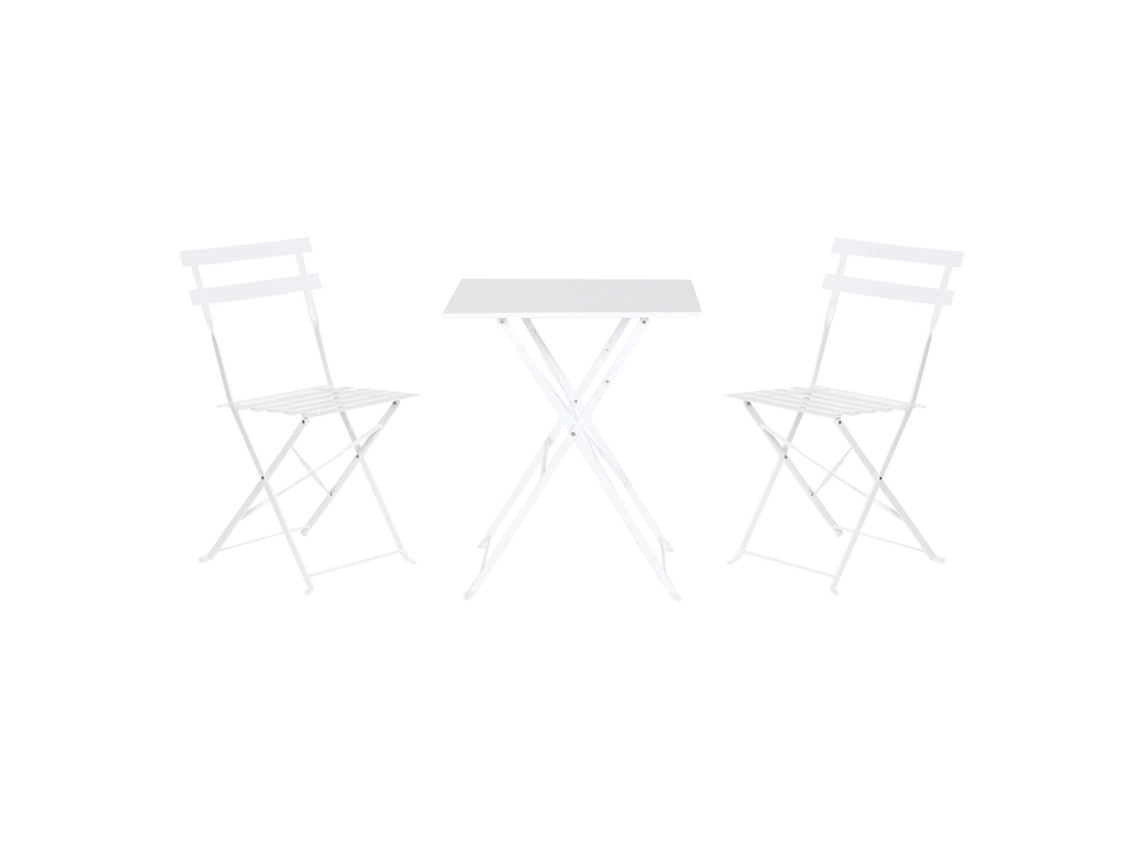 Set 3 Mesa Metal Blanco 60x60x71cm