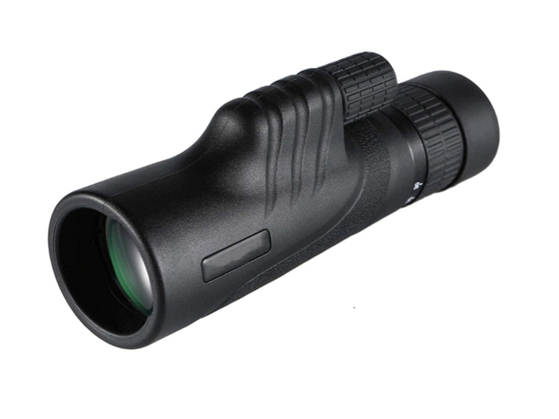 Telescopio monocular de prisma de alta potencia con visión nocturna de baja potencia, zoom HD de 10x30x42, monoculares compactos de bolsillo impermeables, color negro Ushion