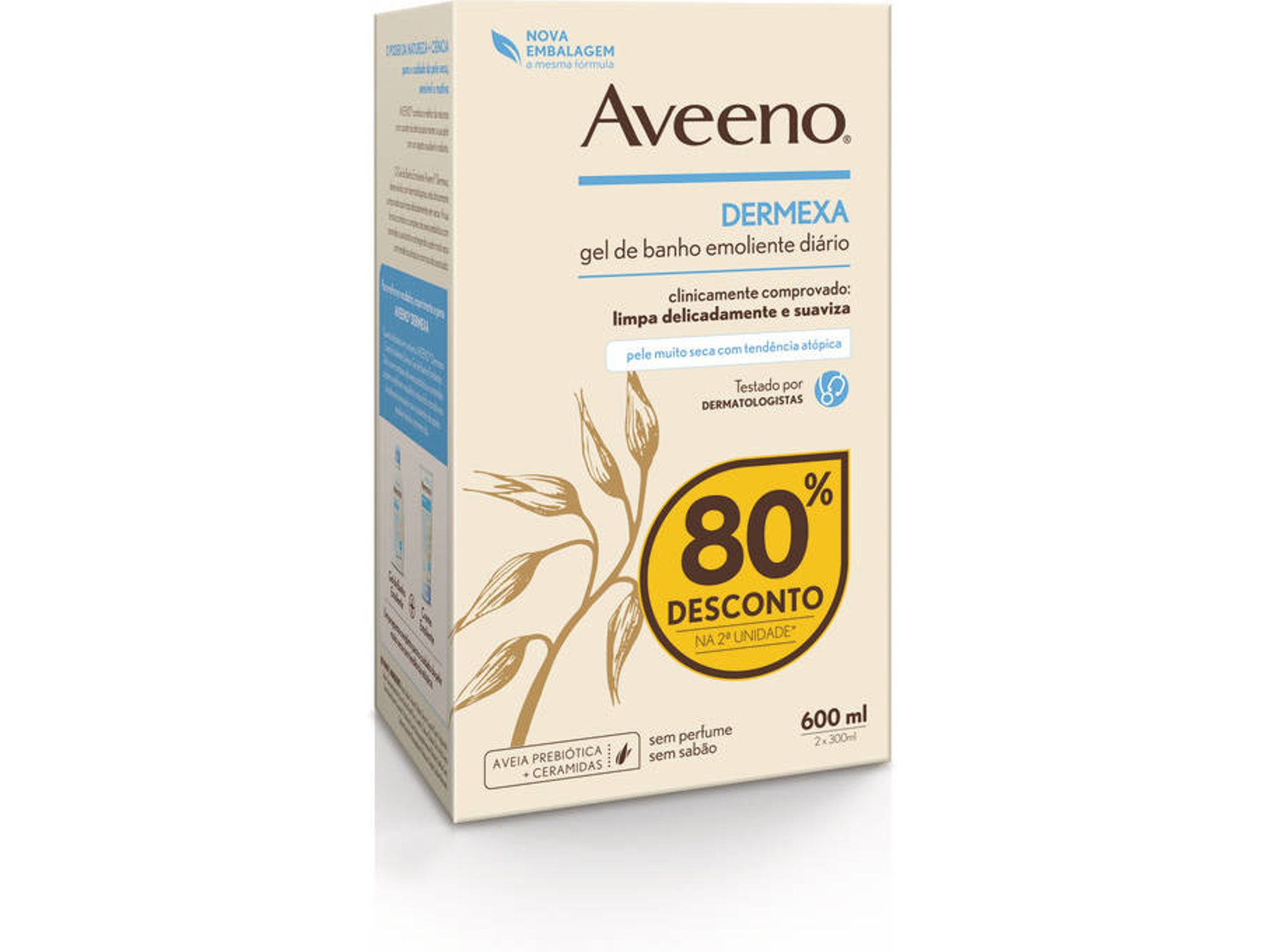 Gel de Baño AVEENO Dermexa 80% (2 unidades - 300 ml)