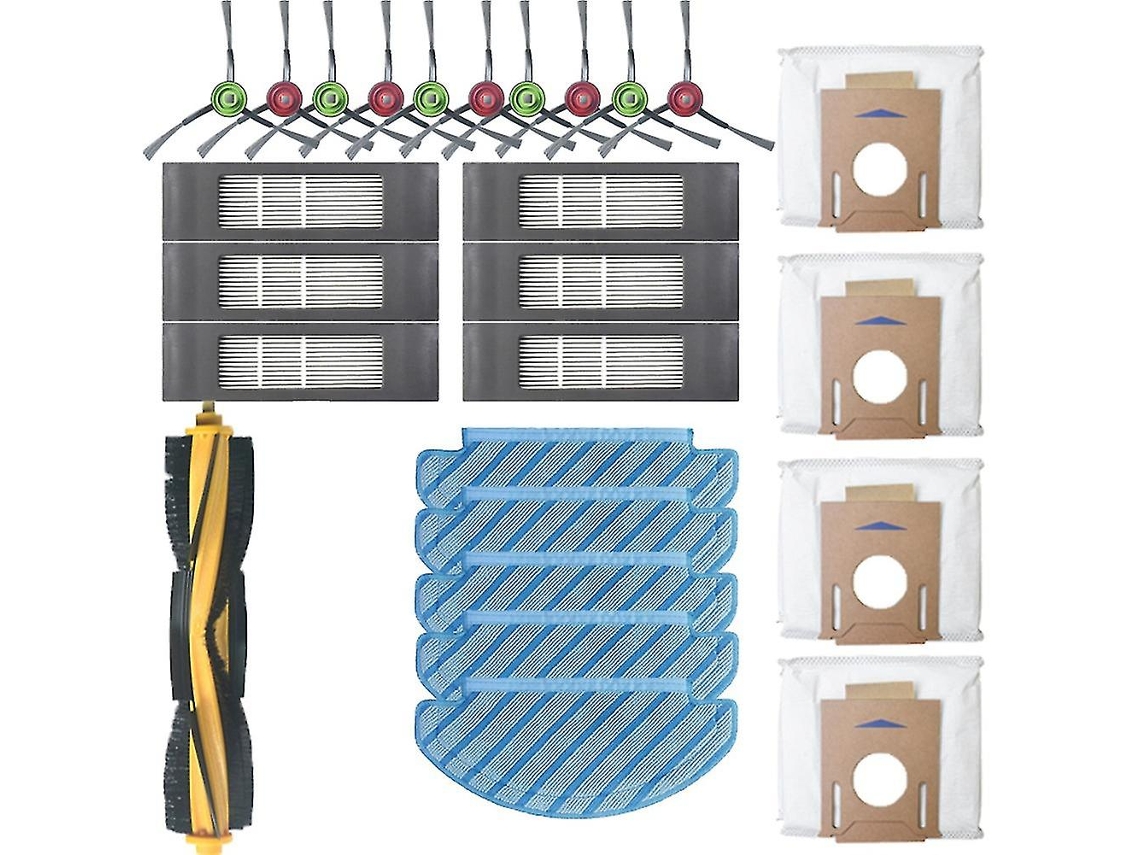 Juego de filtro de tela y cepillo para Ecovacs Deebot Ozmo T8/T8 Aivi T9