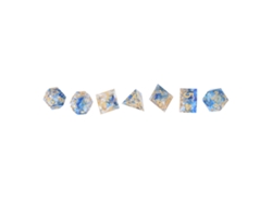 Ats-set De 7 Dados De Resina Poliedricos Con Números Claros Para Juegos De Rol, Regalo Exquisito Azul+oro