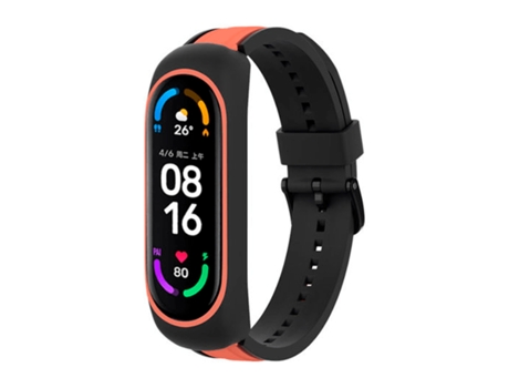Correa Premium de Silicona Lisa con Hebilla para Xiaomi Mi Band 5 Negro Naranja PHONECARE