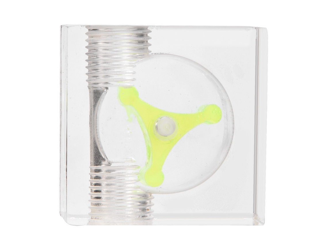 Indicador De Medidor De Flujo De 3 Impulsores Para Sistema De Refrigeración De Agua De Pc G1/4, 2 Caminos, Transparente Verde Luz Dourada