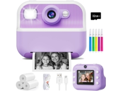 Cámara Instantánea Para Niños Cámara Dual De 48000 W Para Niños De 3 A 12 Años  Morado DIGITALLAB