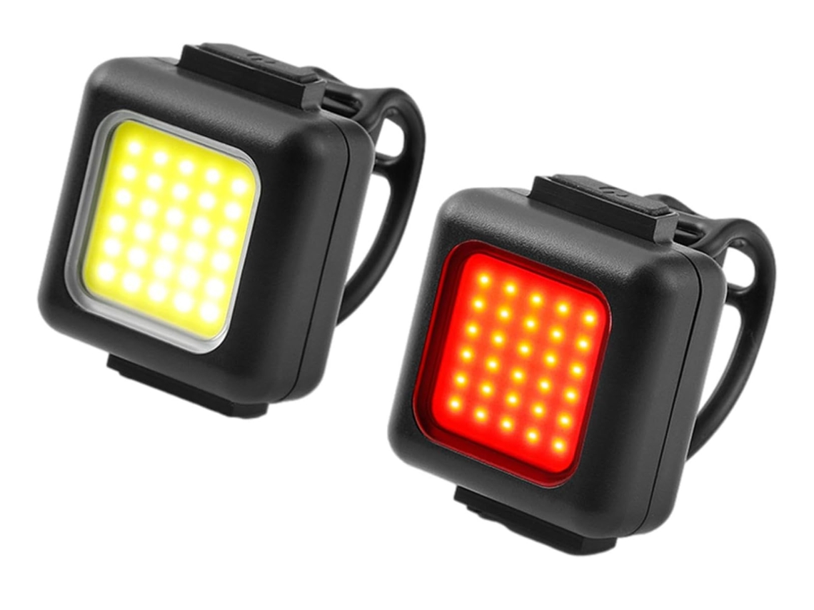 Luz delantera y trasera para bicicleta Jytgalx, antideslumbrante, con soporte giratorio de 360°, mejorada para paseos nocturnos, color negro