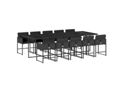 Maison Exclusive - Set De Comedor Jardín 11 Pzas Con Cojines Ratán Sintético Negro