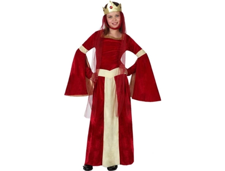 Disfraz de Niña DISFRAZZES Dama Medieval Rojo (Talla: 3 a 4 años)