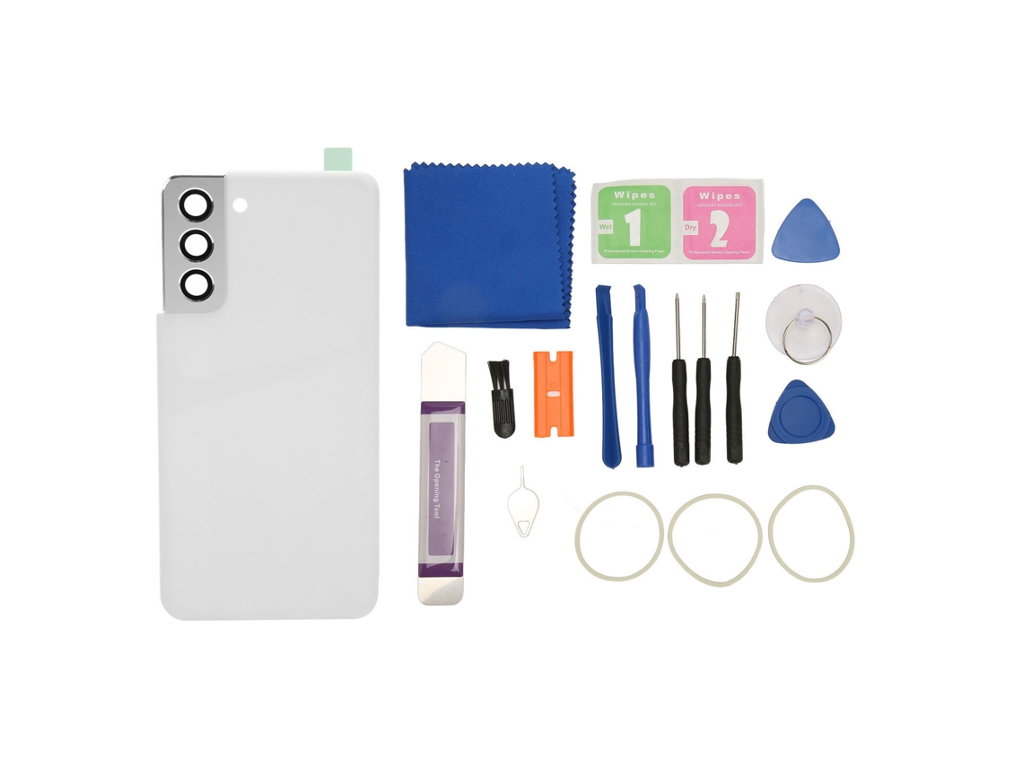Cubierta Trasera De Cristal Para Galaxy S21 Con Marco De Cámara Preinstalado Y Kit De Herramientas - Blanco