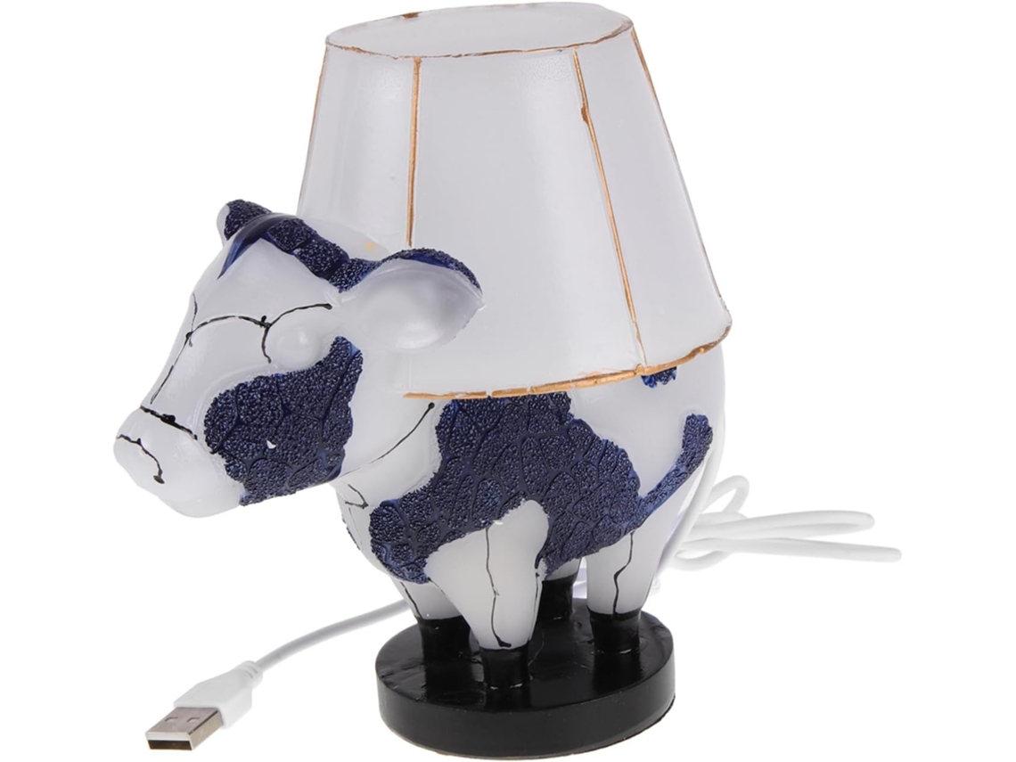 Lámpara De Mesa Con Forma De Vaca, Adorable Luz Nocturna De Resina, Decoración Para El Hogar O La Oficina.