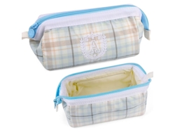 2026rebe-estuche De Lápices Transparente Linjou Mesh Con Mango, Estuche De Plumas Grande Con Cremallera Azul Claro