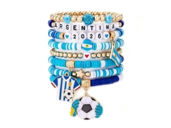 Set Pulseras Elásticas Apilables Mujer Fútbol 2026, Dijes Deportivos, Accesorios Hincha Y Pulseras Amistad