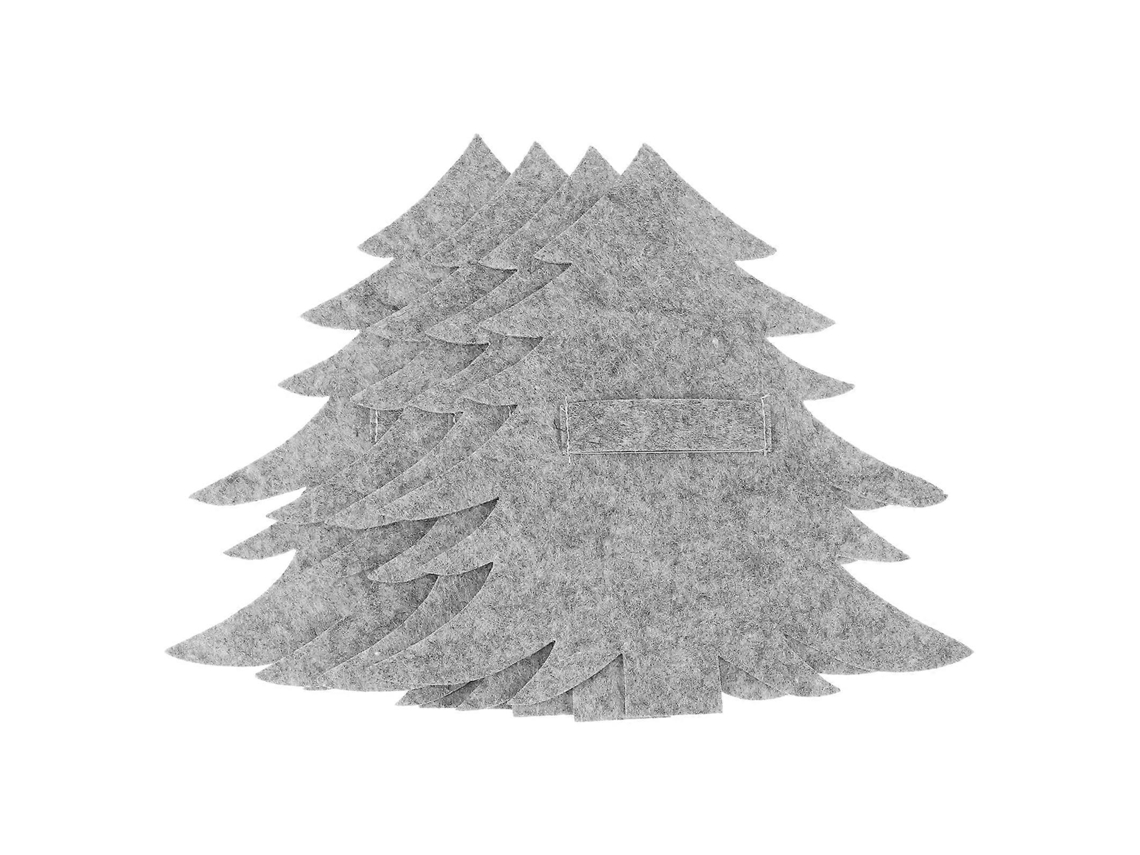Juego de 4 portacubiertos con forma de árbol de Navidad, ligeros y prácticos, perfectos para decorar fiestas y reuniones familiares. Nostalgia88