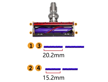 Reemplazo de tiras de piel suave para aspiradora Dyson V8, cabezal de limpieza de accionamiento directo, 4 * tiras de felpa suaves, repuesto de asp...
