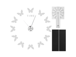 Reloj De Pared Grande Con Pegatina De Mariposa, Arte Moderno Diy, Decoración De Habitación Plateada