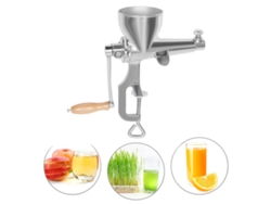 Exprimidor manual de acero inoxidable, alta extracción de jugo, fácil de limpiar, OEM plateado