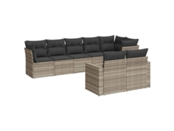 Maison Exclusive - Set De Sofás De Jardín 8 Pzas Y Cojines Ratán Sintético Gris