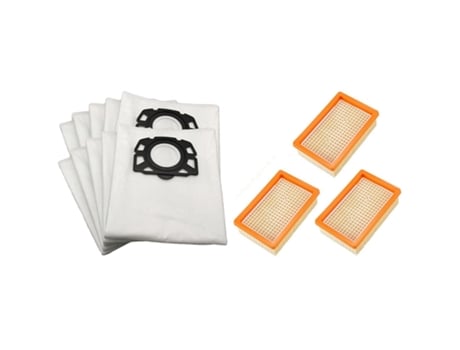 12 piezas bolsa de polvo para aspiradora Karcher Mv4 Mv5 Mv6 Wd4 Wd5 Wd6 y 3 piezas de filtro de aspiradora