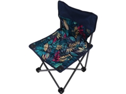 Silla De Pesca De Metal Azul Con Funda De Transporte Plegable Y Correa Para El Hombro.