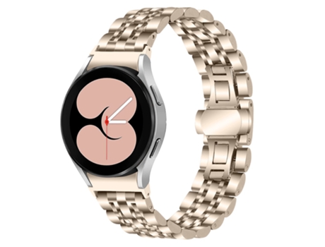 Correa de acero inoxidable 7 cuentas para Samsung Galaxy Watch4 Active 40mm/44mm/Watch4 Classic 42mm/46mm - champán de oro