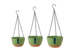 Cesta para plantas con doble cadena y absorción automática de agua para balcón interior