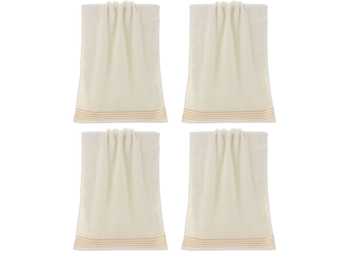 Conjunto de Toallas de Manos NEVEANCE Secamanos Absorbente Baño Manos Rostro Gimnasio Algodón Beige - 4pcs (33x73cm)