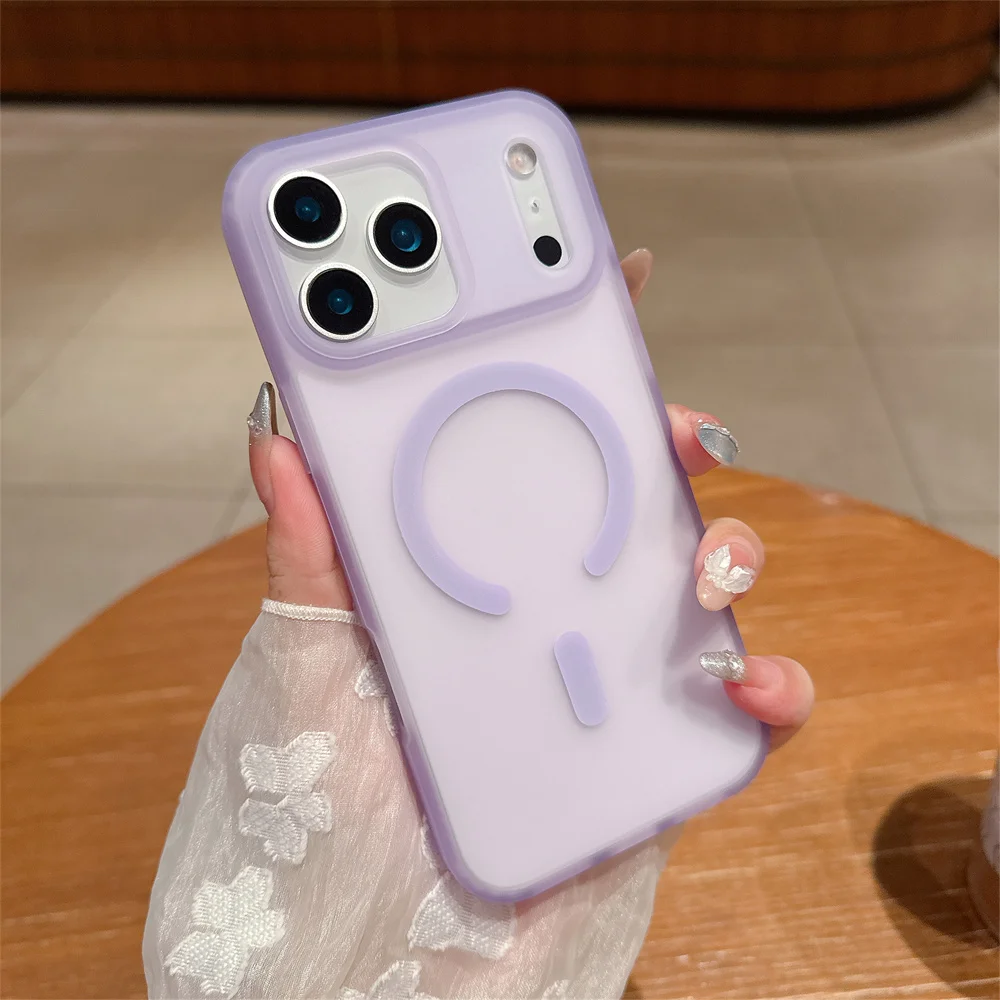(iphone Air, Morado) Funda Mate Transparente Con Carga Inalámbrica Magsafe Para Iphone