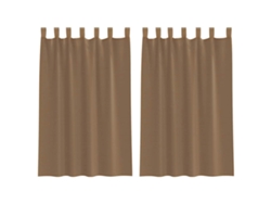 Maison Exclusive - Cortinas De Voile Con Trabillas, 2 Unidades, Marrón Claro, 140x175 Cm