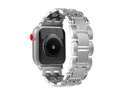 Brazalete de acero inoxidable con 5 franjas plateadas para Apple Watch 42/41/40/38 mm XIAOMOYU