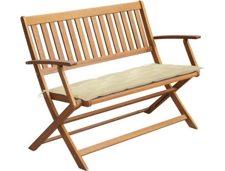 Banco de jardín VIDAXL Crema Madera de acacia (120x60x89 cm)